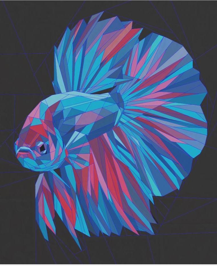 Betta Blue 72" x 88" FPP Quilt Pattern