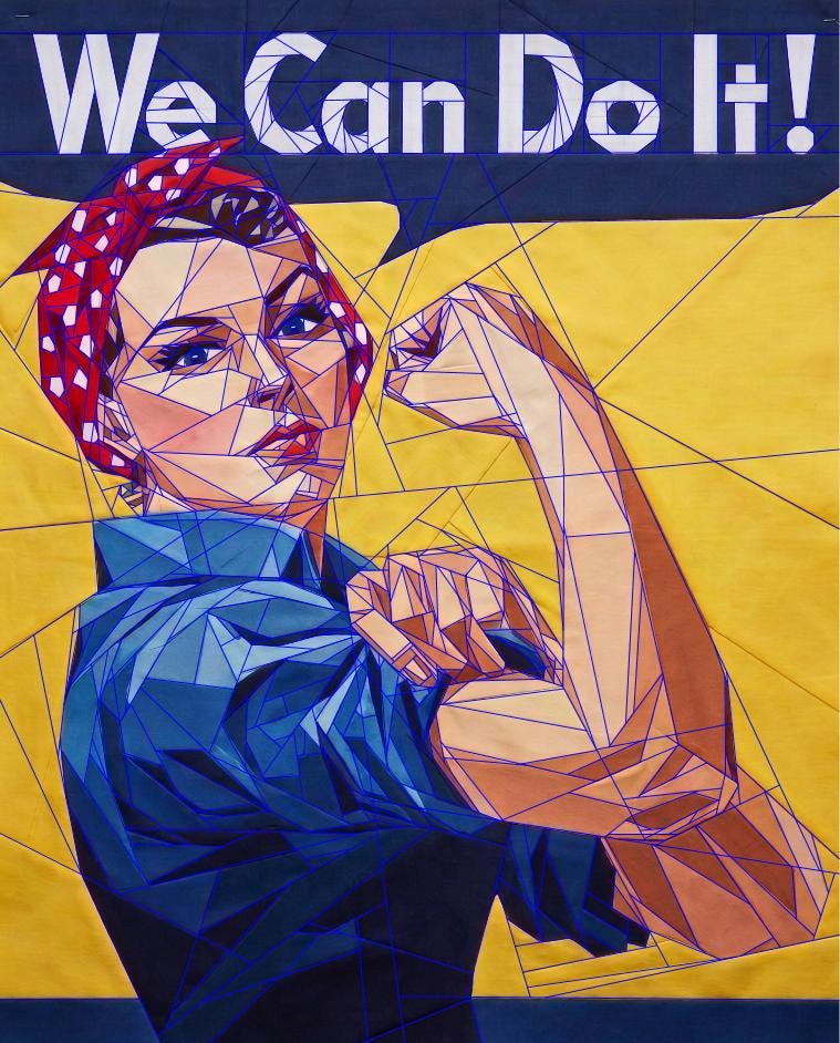 Rosie The Riveter, 60"x75" FPP Quilt Pattern