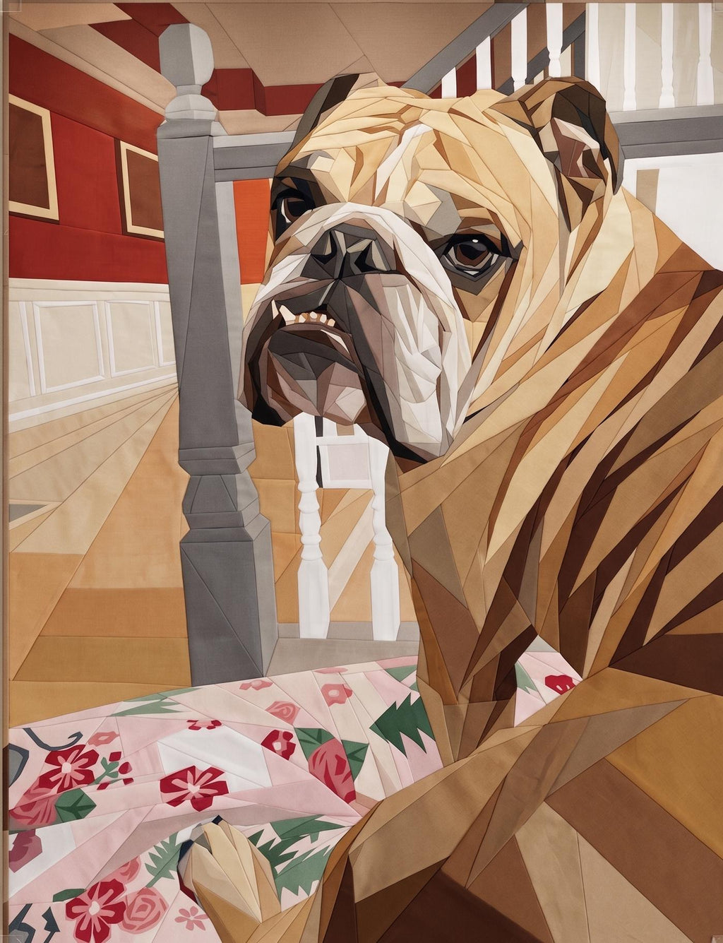 Bruce the Bulldog 2, 60" x 80" FPP Quilt Pattern