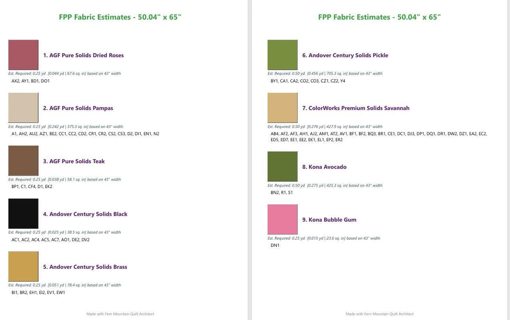 Ellie, 50" x 65" FPP Quilt Pattern