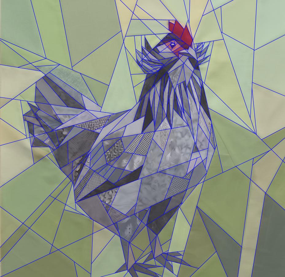 Farm Series, Araucana Hen, 20" FPP Quilt Block