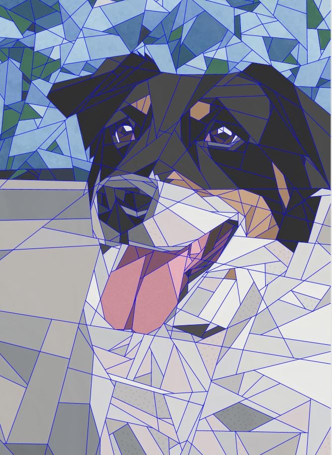 Sophie the Dog, 50" x 70" FPP Quilt Pattern