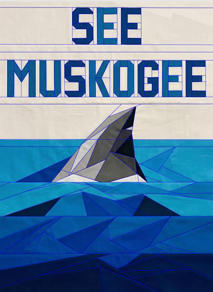 SEE MUSKOGEE Great White Shark FPP Quilt Pattern (60" x 82") - Sew the Landlocked Apex Predator!