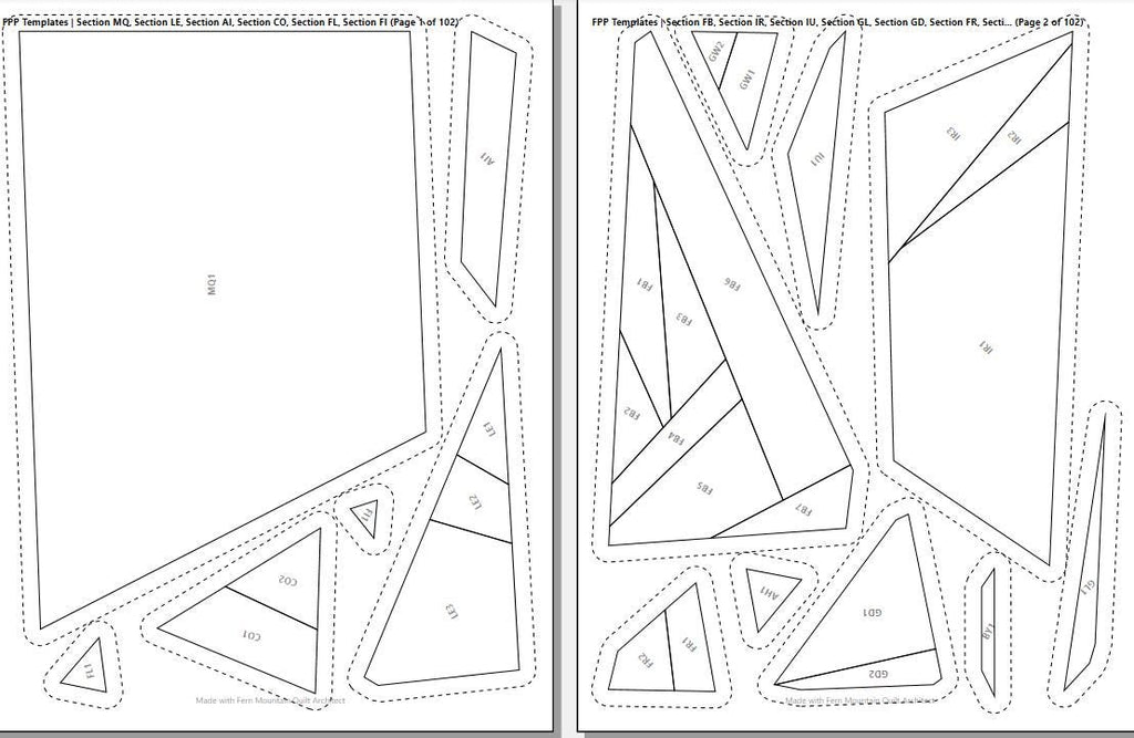 Bruce the Bulldog, 60"x80" FPP Quilt Pattern