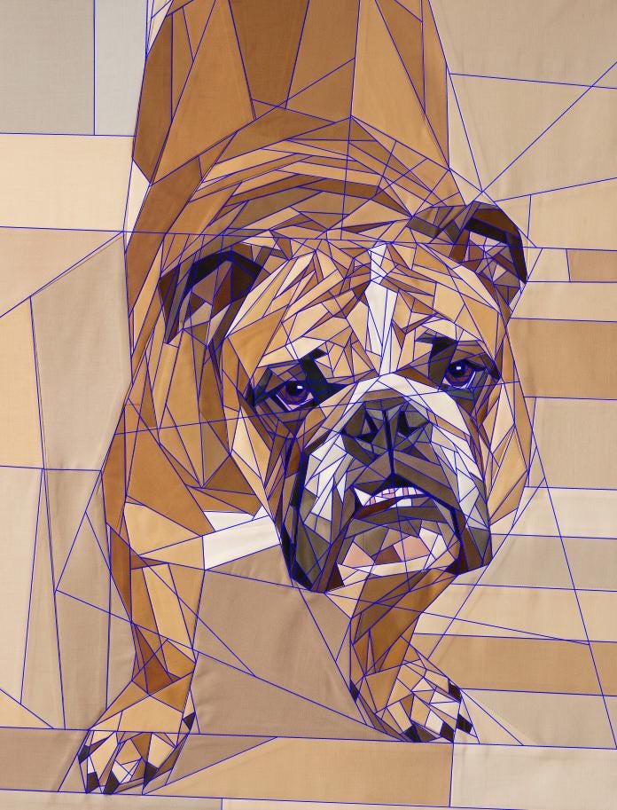 Bruce the Bulldog, 60"x80" FPP Quilt Pattern