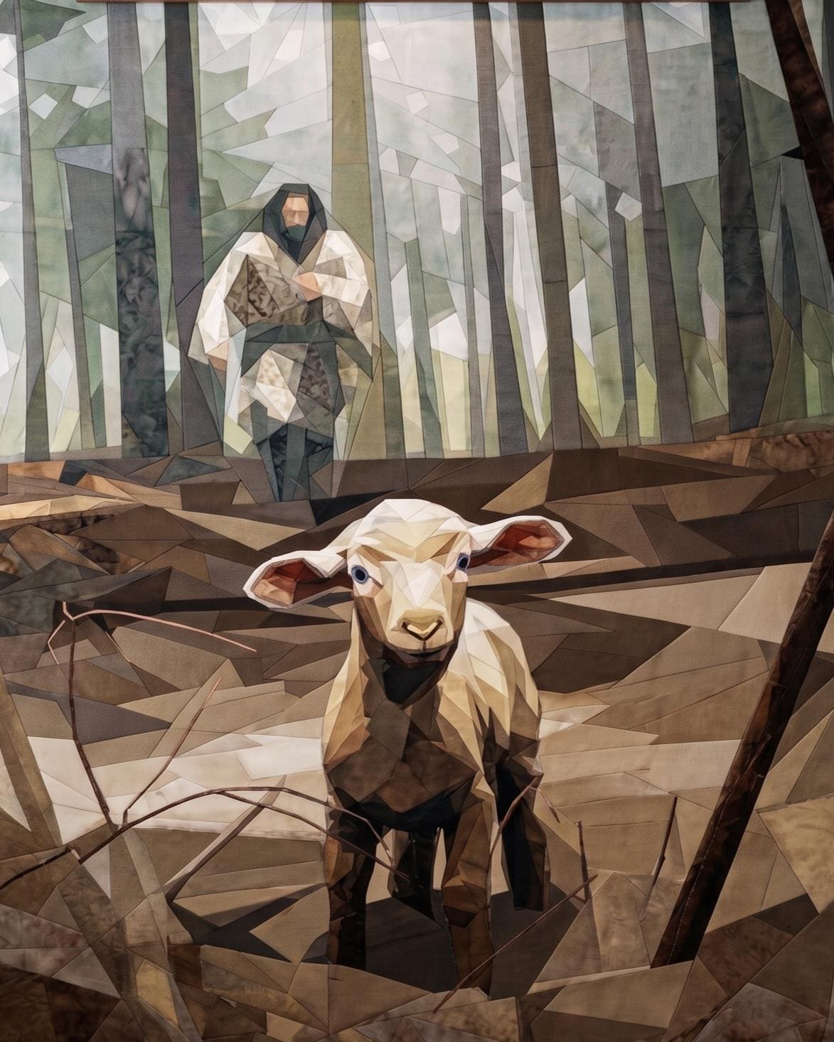 Left the 99, 72" x 90" FPP Quilt Pattern, Inspired by the art of Kevin Carden's "The Good Shepherd Is On The Way"