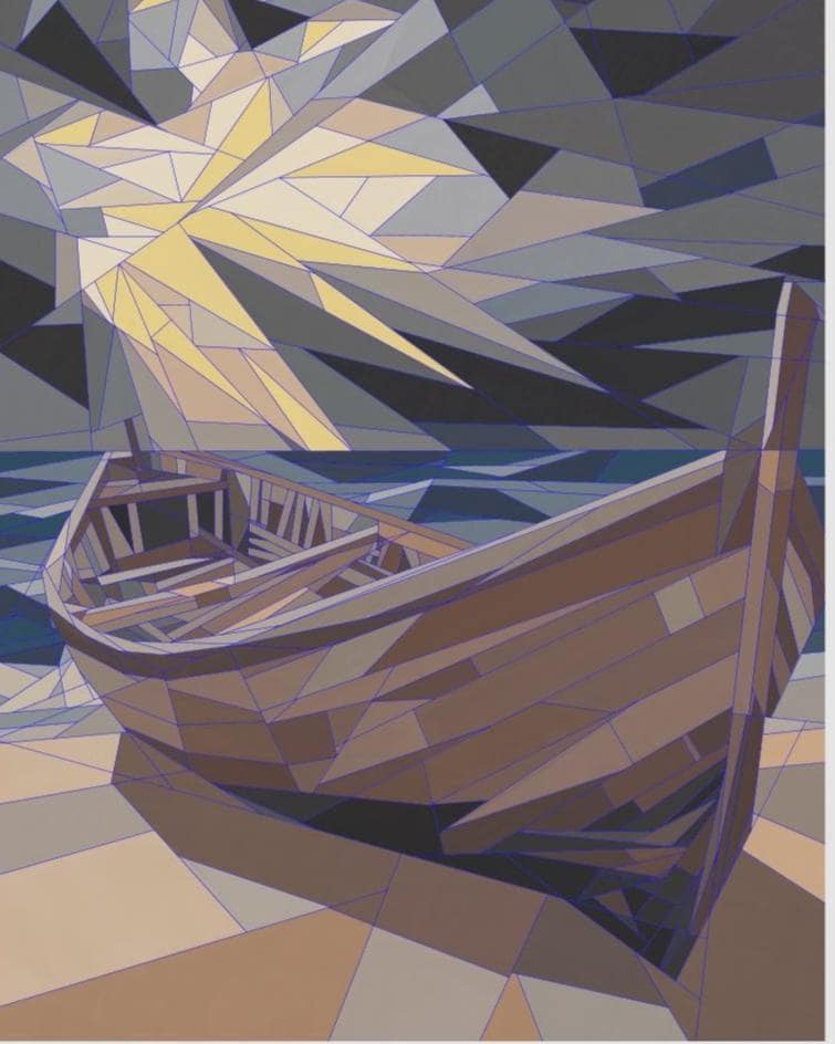 The Lonely Boat, 72" x 90" FPP Quilt Pattern