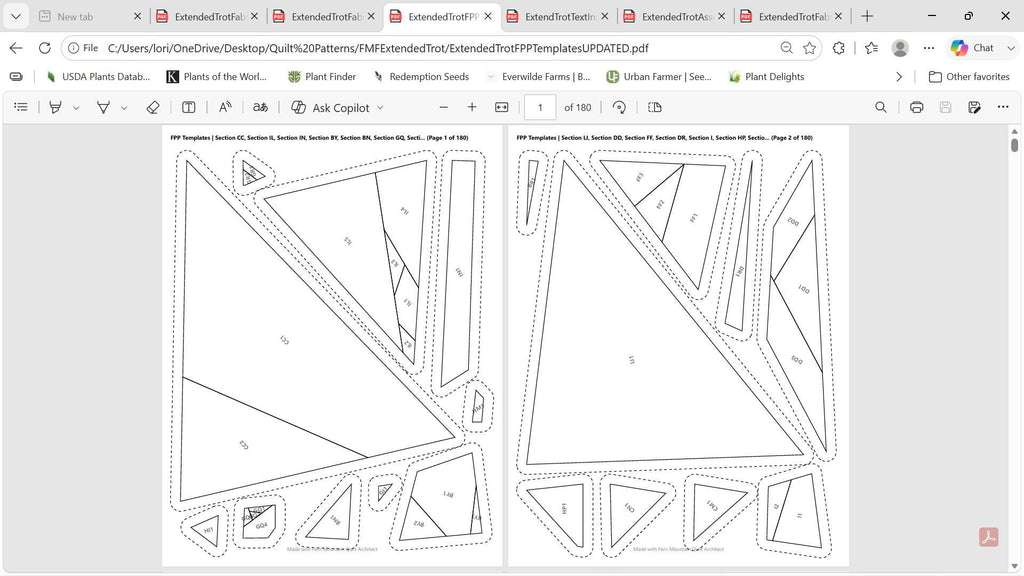 The Extended Trot 72" x 89" fpp quilt pattern