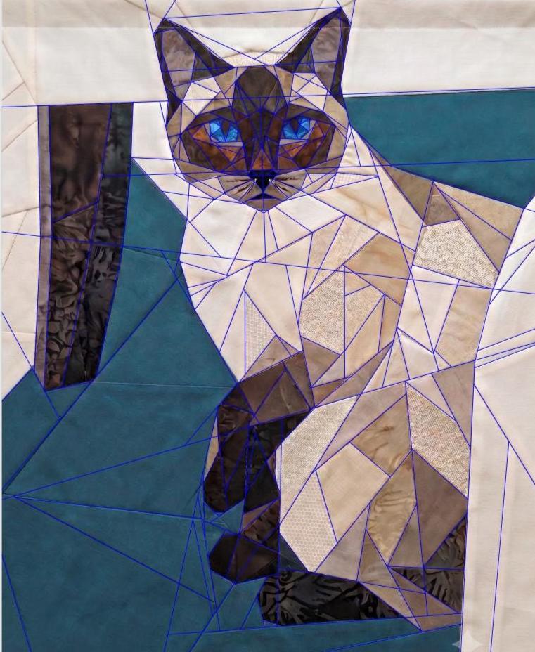Who, Me? Siamese Cat 72"x90" FPP Quilt Pattern