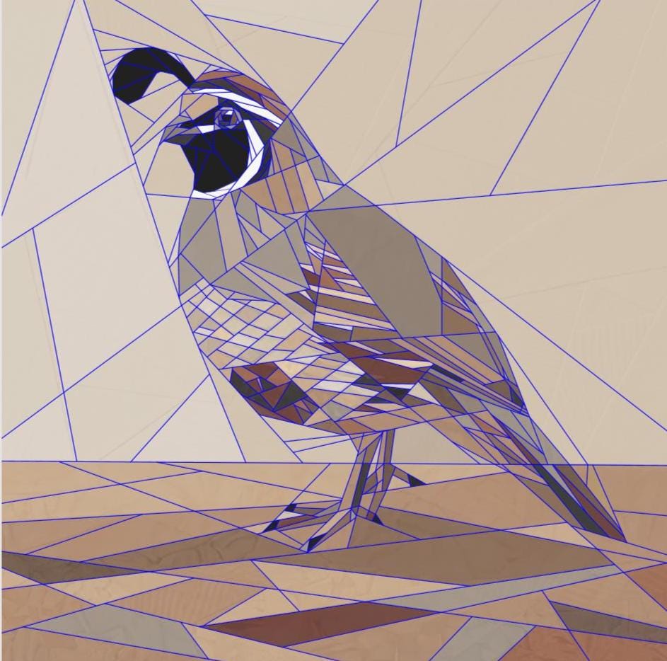 California Quail 14" FPP Quilt Block Pattern