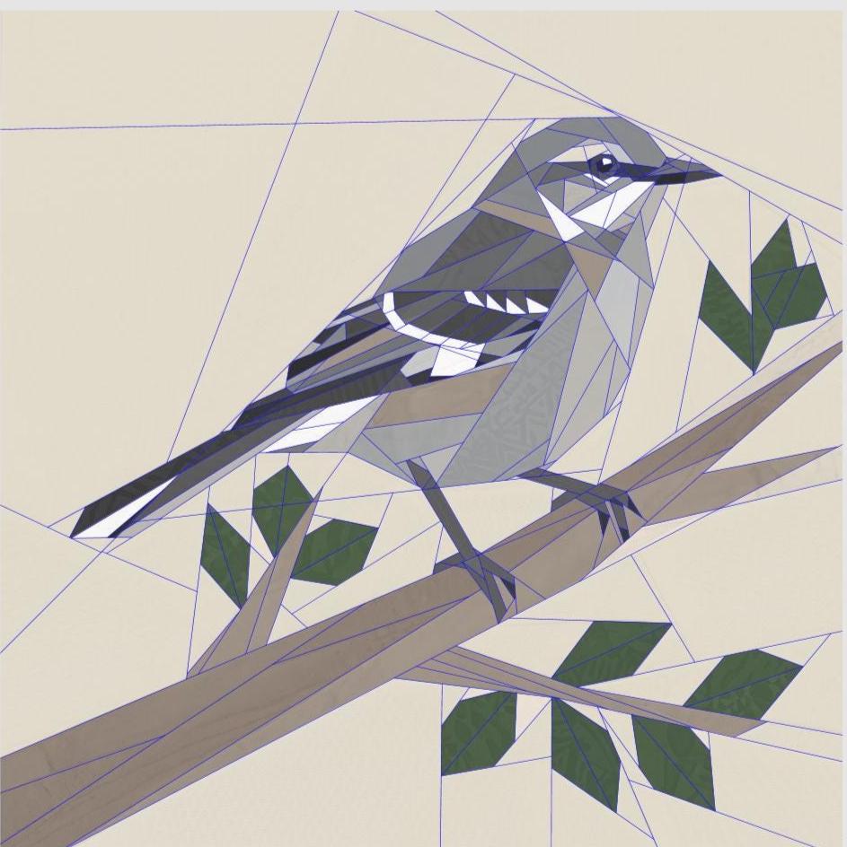 Mockingbird 14" FPP Quilt Block Pattern