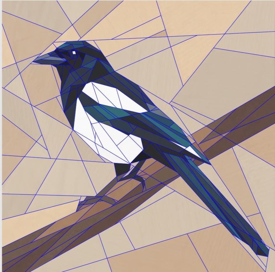 Magpie 14" FPP Quilt Block Pattern