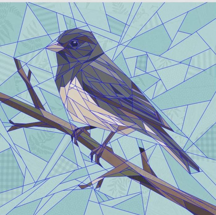Dark Eyed Junco 14" FPP Quilt Block Pattern