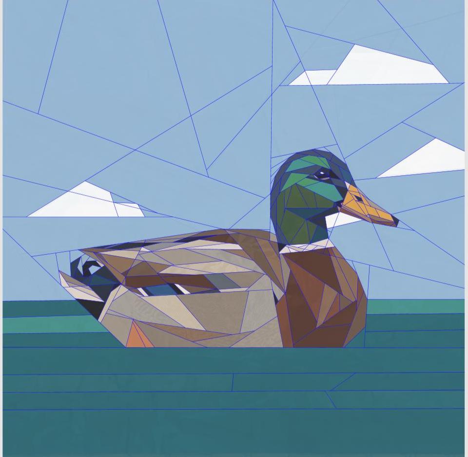 Mallard Drake 14"x14" FPP Quilt Pattern