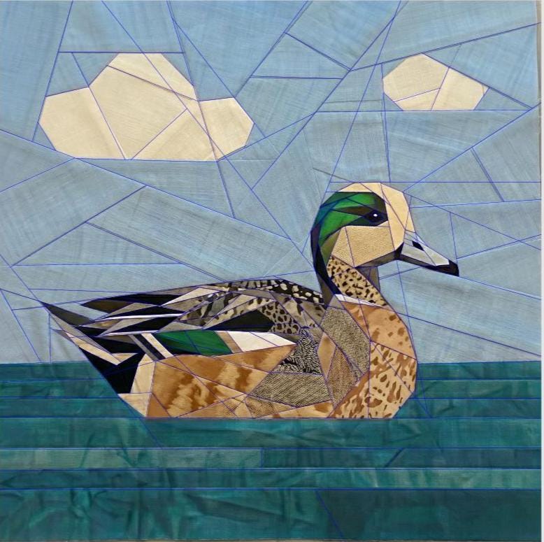 American Wigeon 14" FPP Quilt Block Pattern