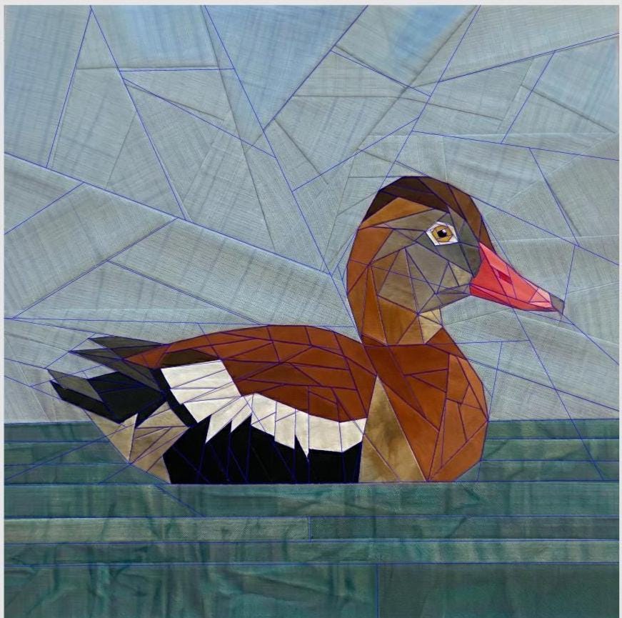 Black Bellied Whistling Duck 14" FPP Quilt Block Pattern