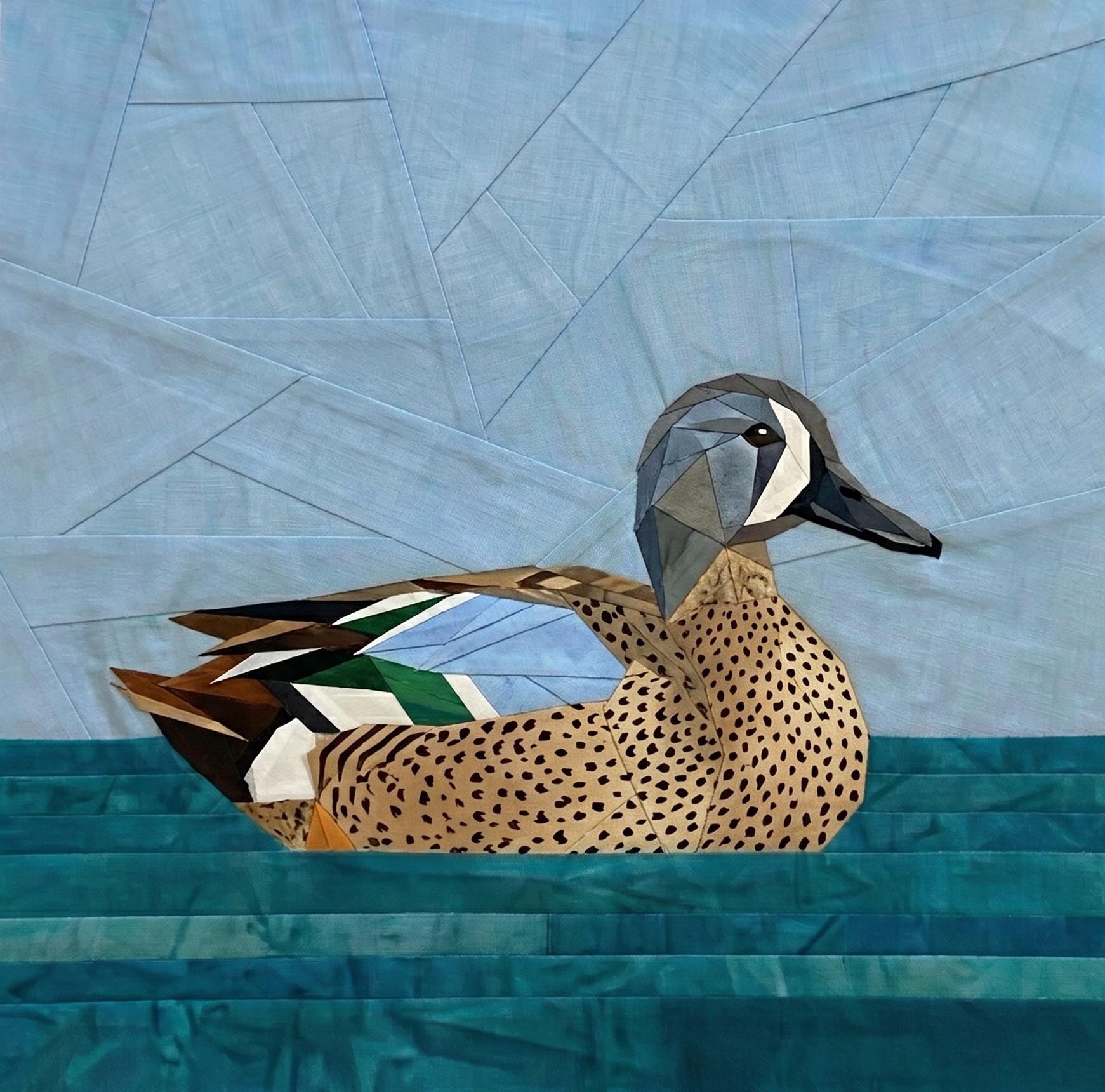 Blue Winged Teal 14" FPP Quilt Pattern