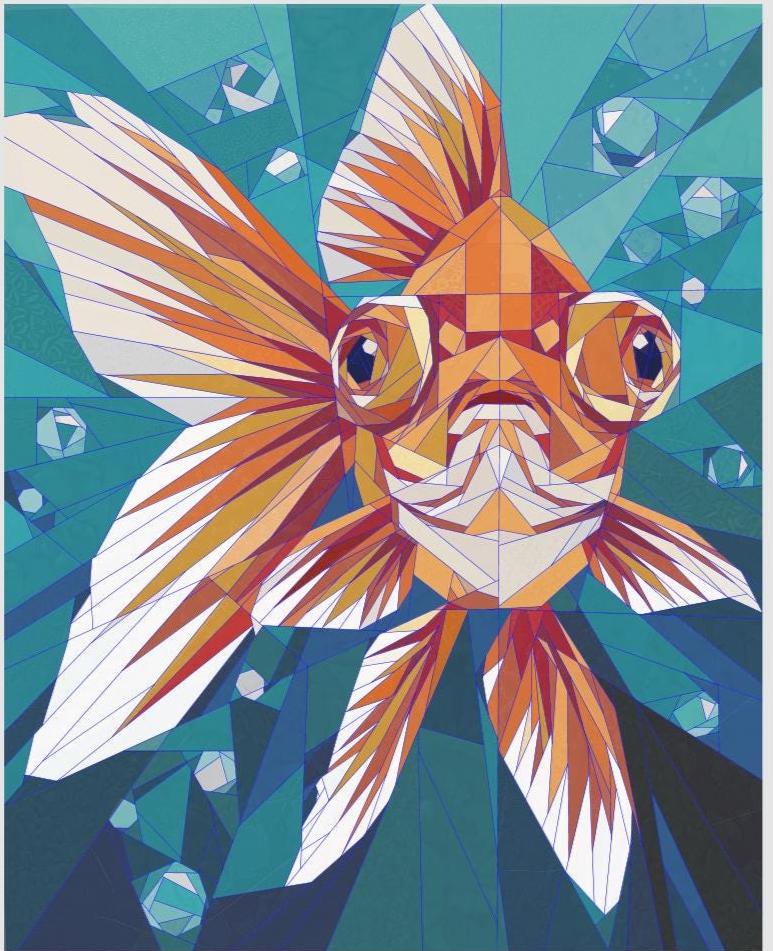 Barnaby the Goldfish, 64"x80" FPP Quilt Pattern