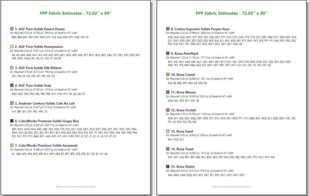 Lyric's Lavender Dream 72" x 90" FPP Quilt Pattern