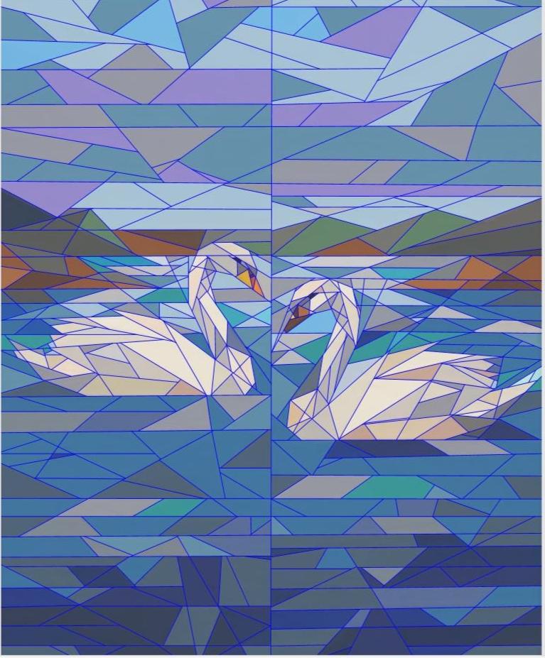 Swan Lake FPP Quilt Pattern 72"x91"