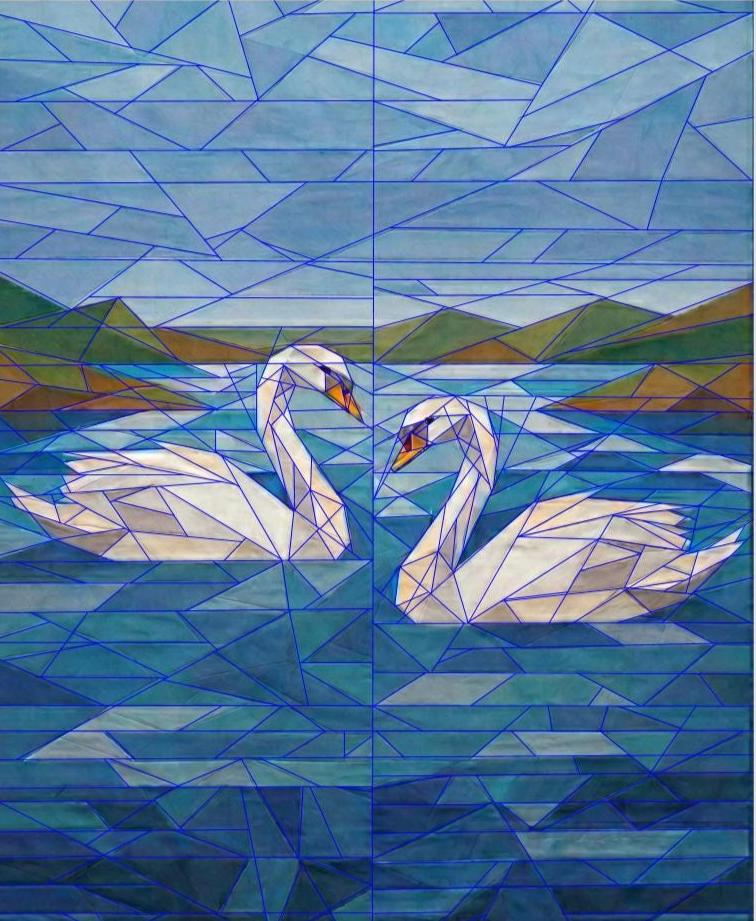 Swan Lake FPP Quilt Pattern 72"x91"