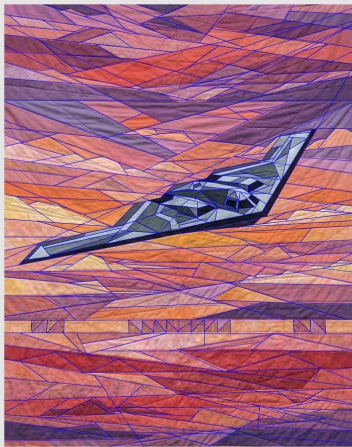 Northrop Grumman B52 Spirit 72" x 90" FPP Quilt Pattern