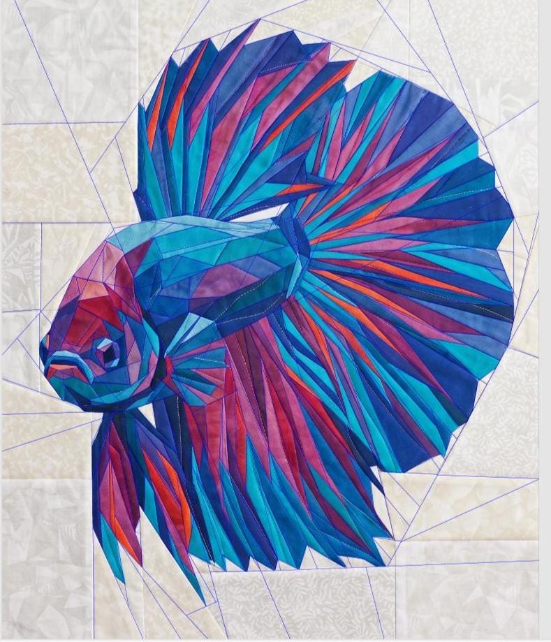 Betta Blue 72" x 88" FPP Quilt Pattern