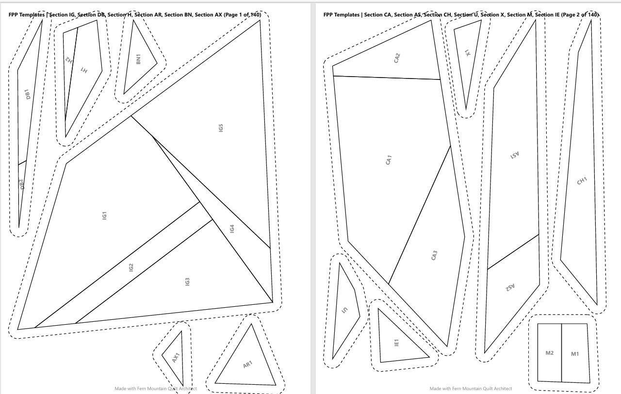 Podunk- 72"x90" fpp quilt pattern