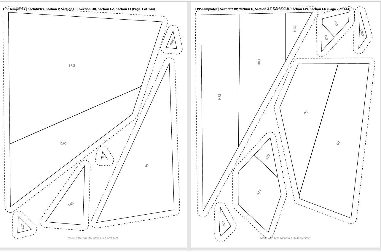 Rt 66 Blue Whale FPP Quilt Pattern 72"x90"