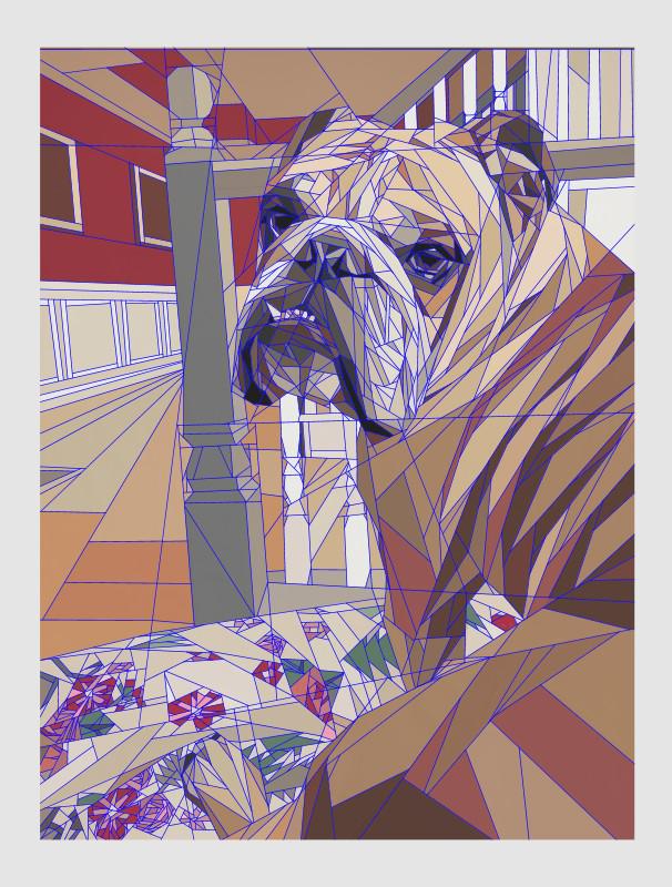 Bruce the Bulldog 2, 60" x 80" FPP Quilt Pattern