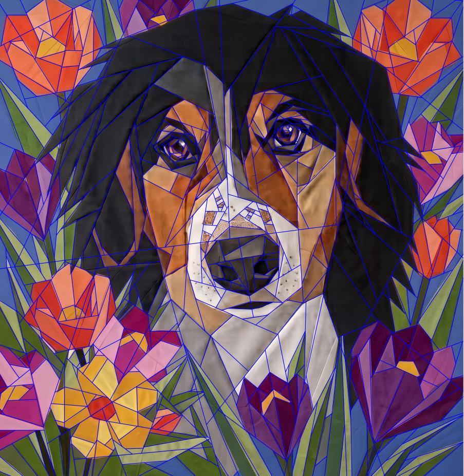 Stuart, 60"x62" Bernese Mountain Dog FPP Quilt Pattern