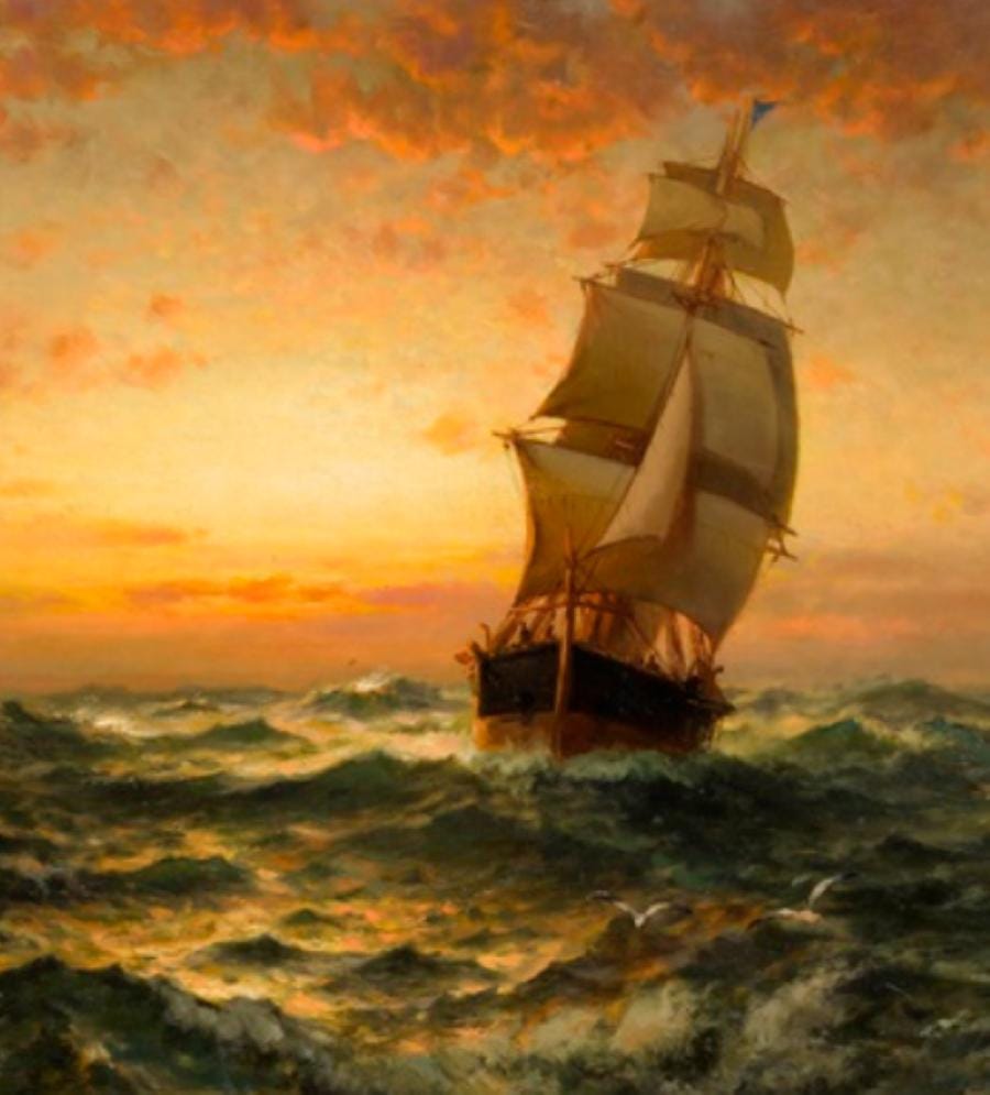 Ship At Sea, 60"x80" FPP Quilt Pattern