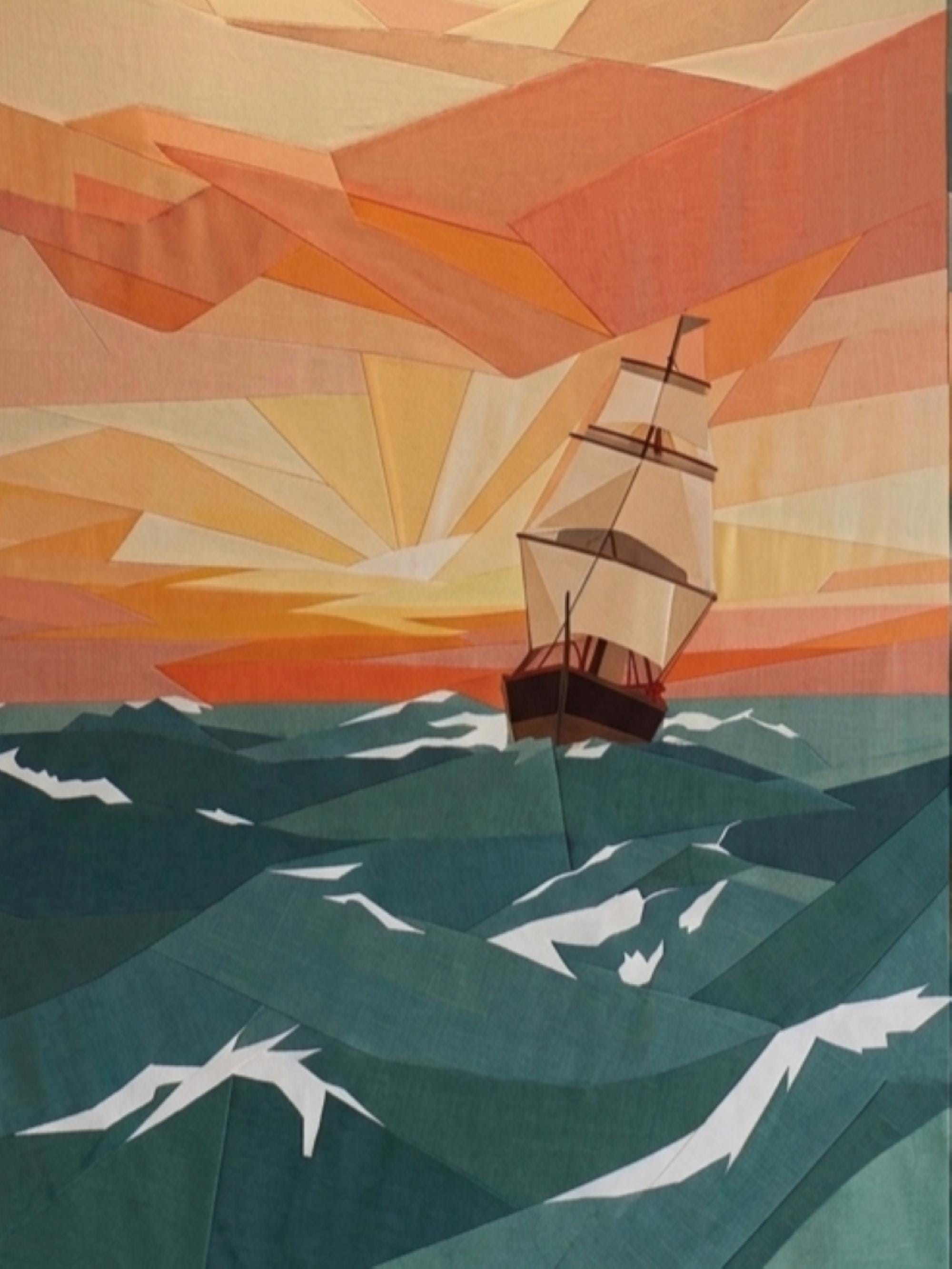 Ship At Sea, 60"x80" FPP Quilt Pattern